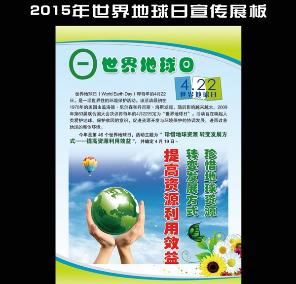 2015年世界地球日宣传展板