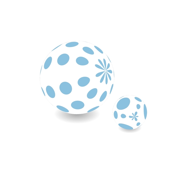 蓝色波点3D圆球组合
