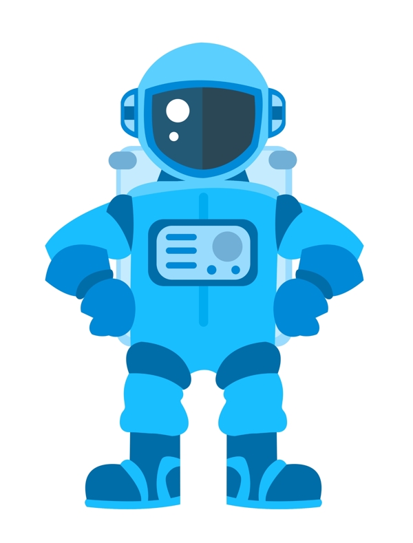 蓝色科技机器人插画