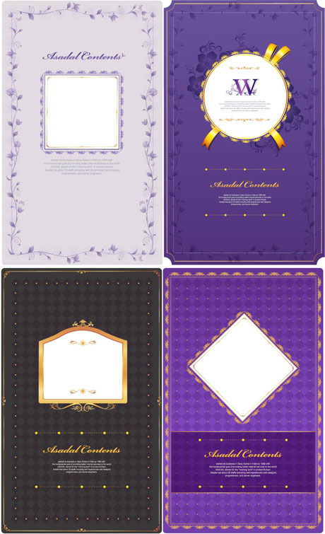 紫色花纹卡片模板矢量素材