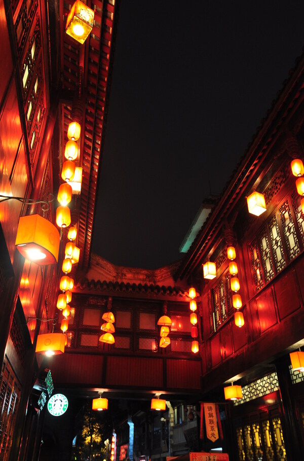 成都锦里夜景图片