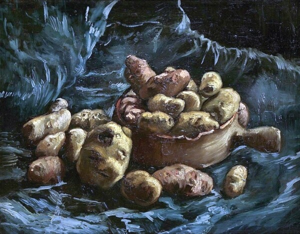 梵高艺术油画静物土豆写实装饰画