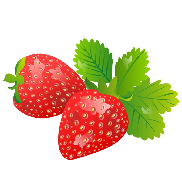 美味草莓装饰元素