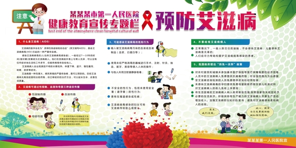 2017年医院预防艾滋病宣传展板
