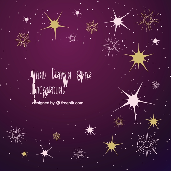 紫色背景美丽闪亮的星星