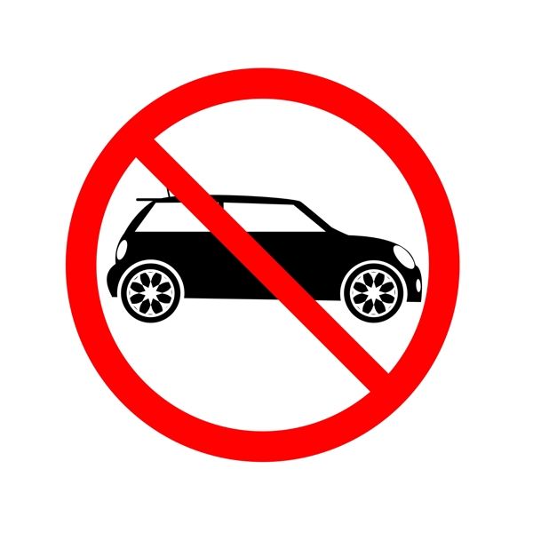 禁止停车标识红色黑色