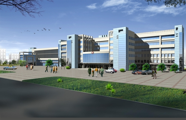 医院市政建筑园林景观绿化效果图图片