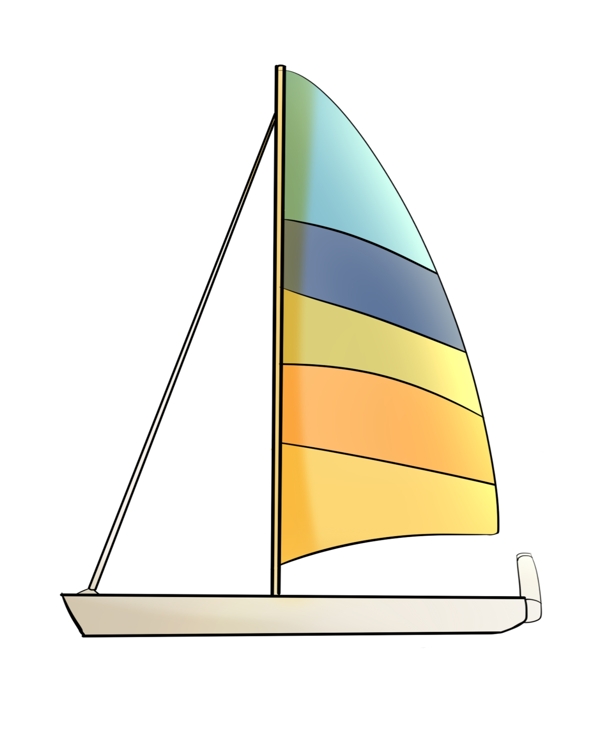 彩色船帆帆船