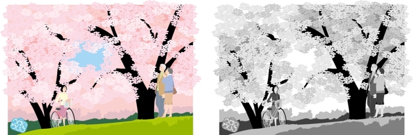 櫻花季節的情境