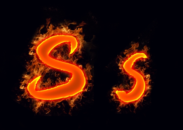 火焰英文字母Ss分层