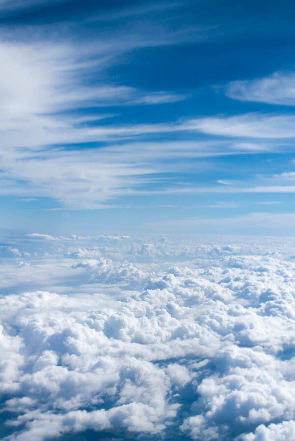 云上的照片蓝色天空云海图片