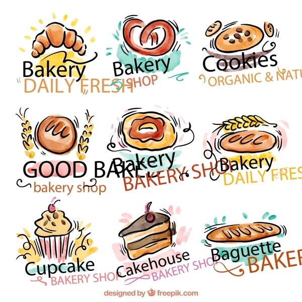 彩绘面包店标志图片
