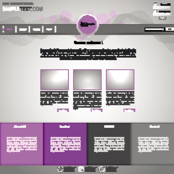 紫式的商业网站创意模板矢量01