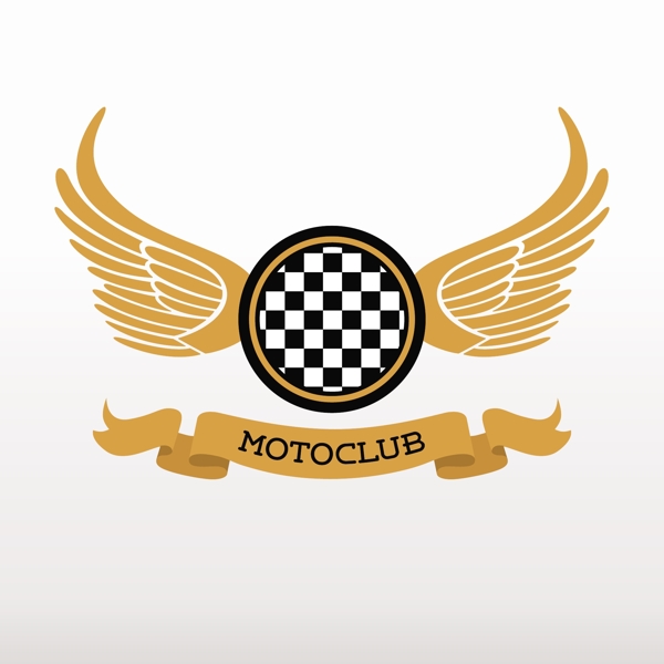 金色的motoclub标志logo模板