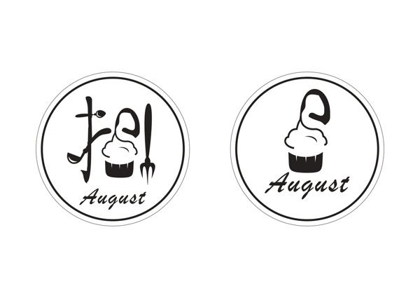 八月艺术字logo