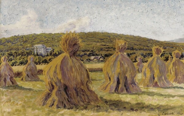 GustaveCariotTheHaystacks1920画家风景画静物油画建筑油画装饰画