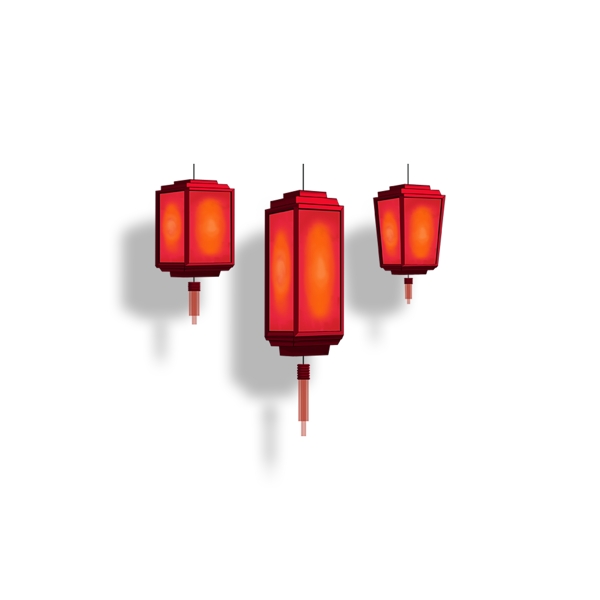 中国传统方形灯笼