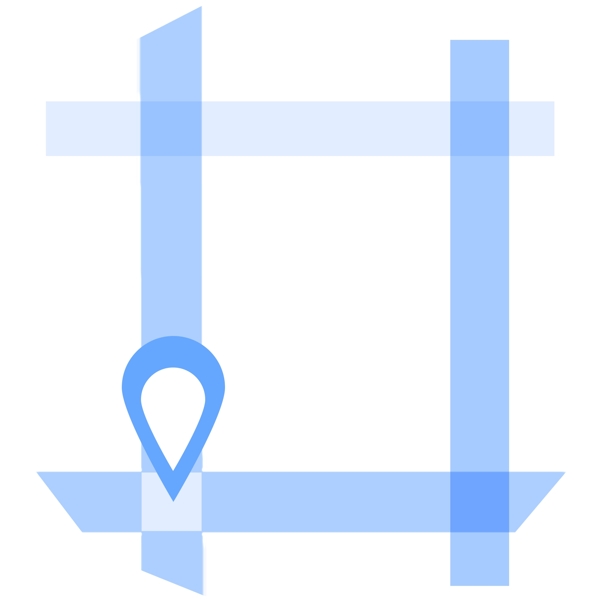 科技感简约蓝色定位地图UI图标