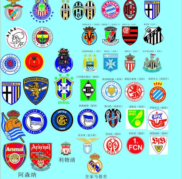 欧洲足球队队徽总汇图片