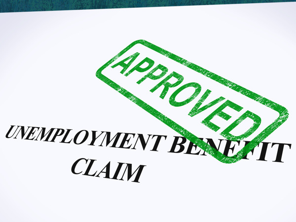 失业保险索赔的批准印章表明社会保障福利同意