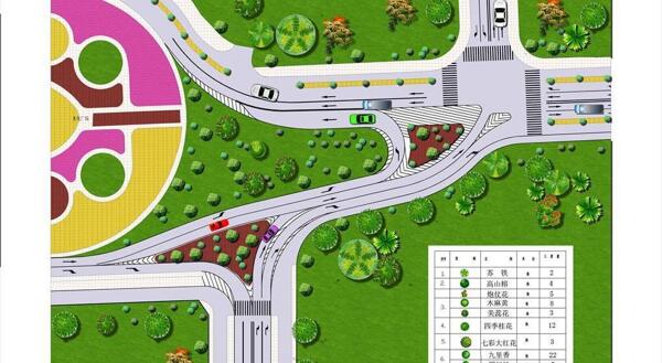 交通绿岛设计PSD图
