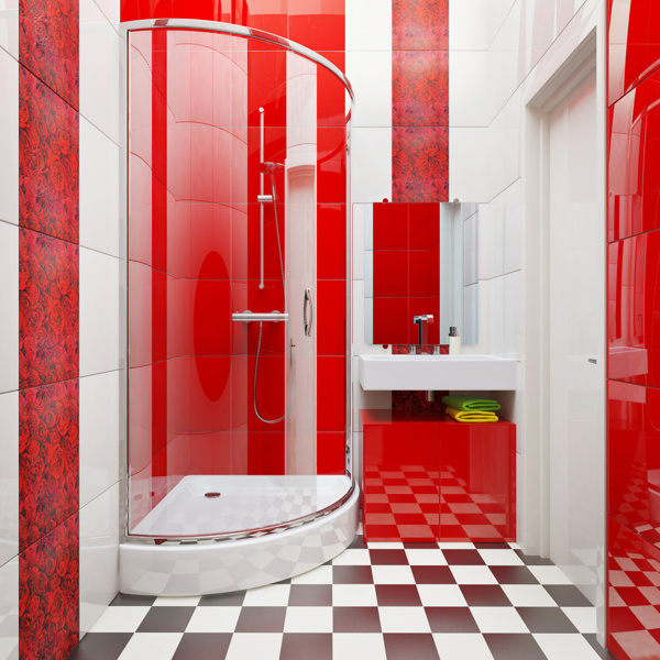 红色风格卫生间室内设计图片