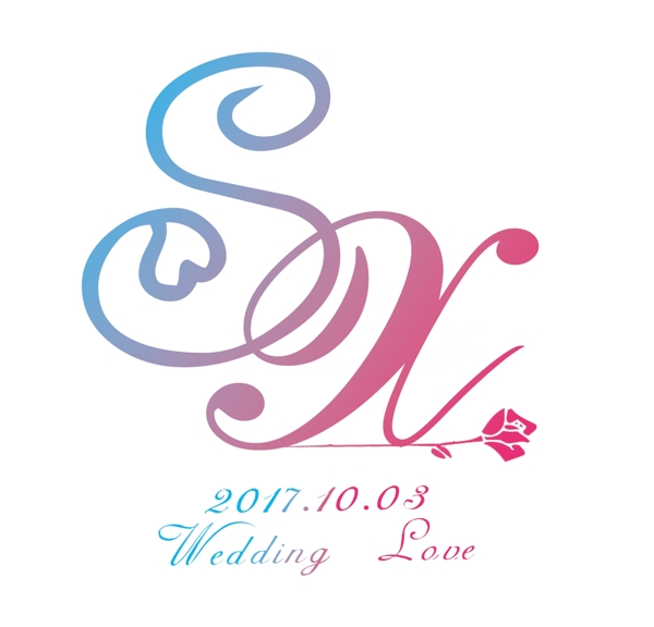 sx婚礼字母logo设计
