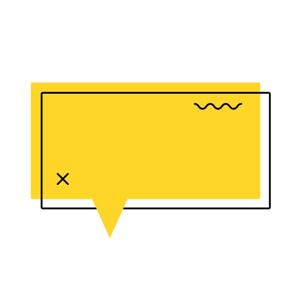 黄色电商促销抽象符号对话框