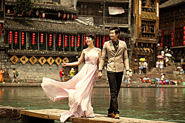 江南建筑风景婚纱摄影图片