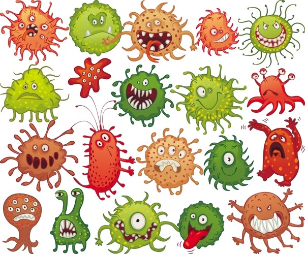 卡通细菌设计图片
