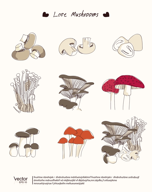 手绘蘑菇设计