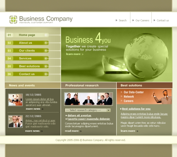环球商务公司网页模板