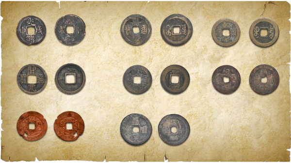 铜钱古钱币中国传统图片