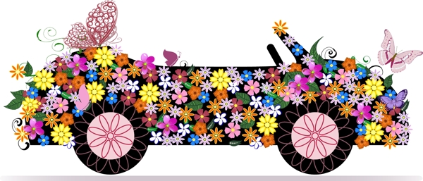 美丽的花卉的汽车设计图07