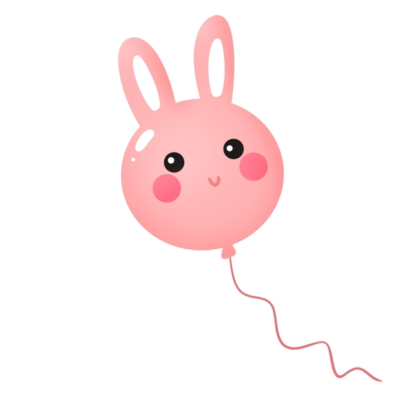 粉红色呆萌可爱六一儿童节兔子气球