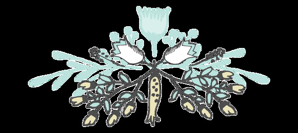 欧式花朵卡通水彩透明素材