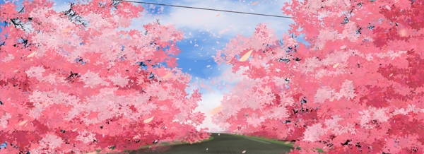 彩色创意樱花植物背景