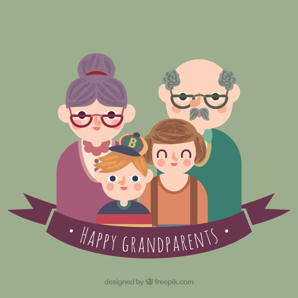 快乐的祖父母的插图