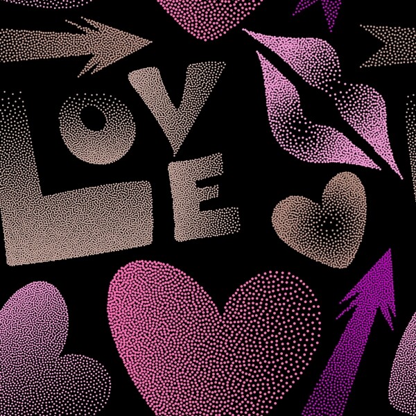 爱心LOVE心形排版设计图片