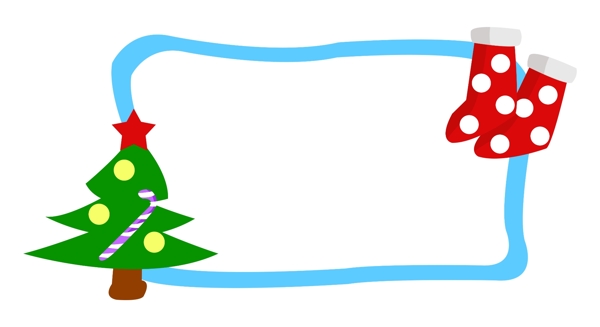 手绘圣诞节松树边框