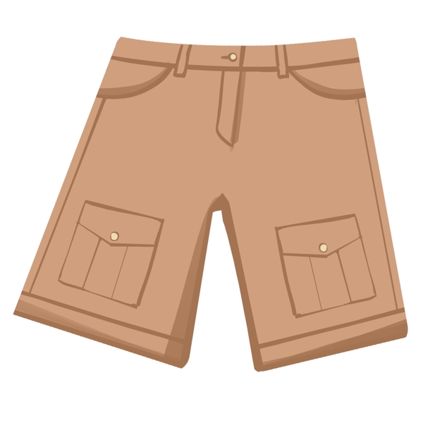 棕色短裤装饰