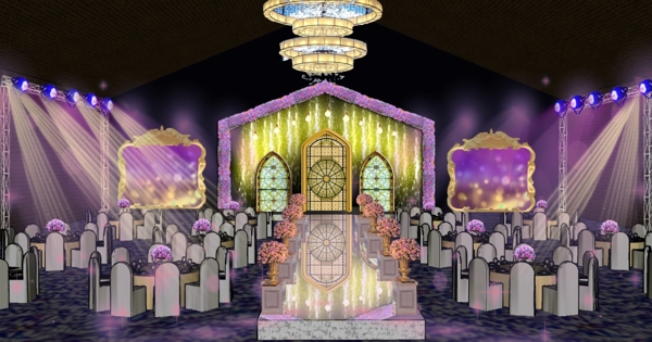 紫色梦幻婚宴设计