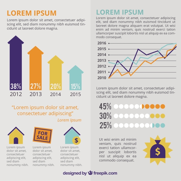 随着房地产infografic元素