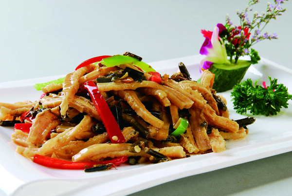 中华美食蕨菜炒牛肚图片