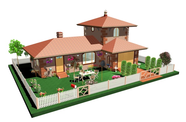 豪华3D房子模型图片