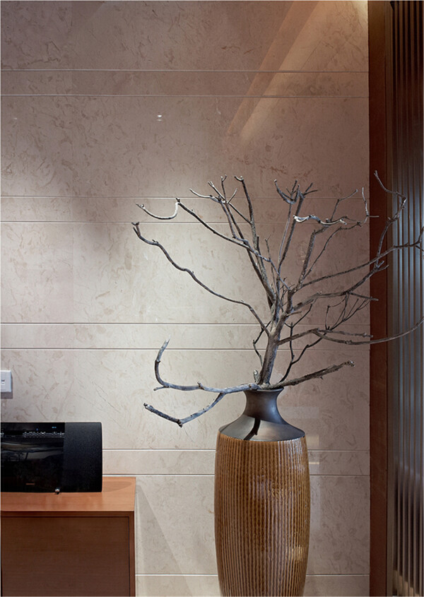 中式客厅盆栽装饰效果图