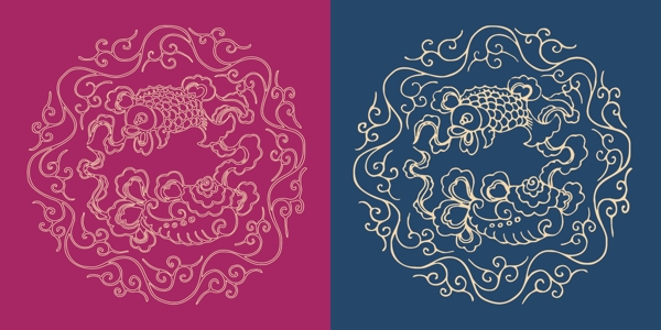 圆形底纹中国风传统图片