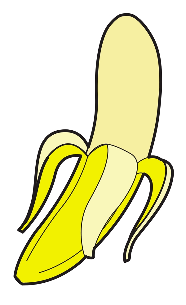 剥去香蕉矢量艺术