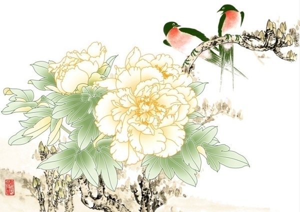 分层中国画花鸟图片