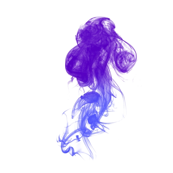 蓝紫色渐变彩色蘑菇云烟雾上升透明素材